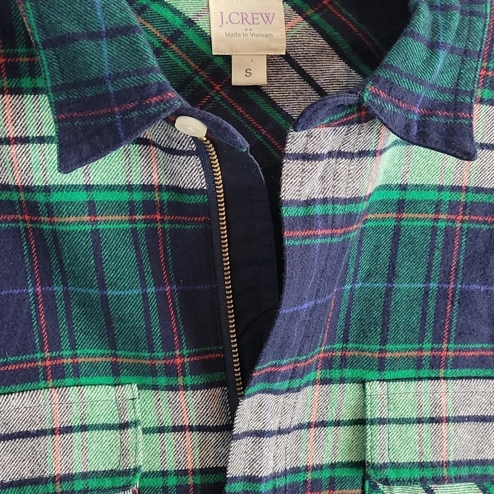 J.Crew Buffalo Flannel Plaid Zip shirt jacket Small